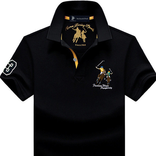 High-end brand Paul polo shirt for men, summer collarless short-sleeved T-shirt for men, pure cotton large size T-shirt