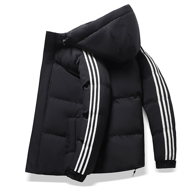 Tres barras transfronterizas chaqueta de algodón de plumón hombre chaqueta de invierno de moda pareja americana gruesa chaqueta de algodón con capuzas