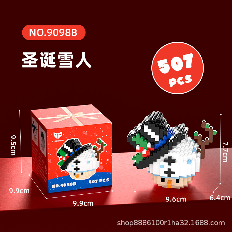 Mekensham bloques de construcción montaje juguetes Navidad regalo decoración muñeco nieve viejo ELK educativo pequeñas partículas en stock