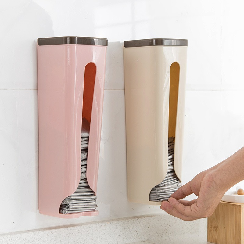 Caja de almacenamiento de bolsas de basura cocina colgada en la pared tipo pared doméstica bolsa de extracción grande caja de almacenamiento de bolsas de plástico de gran capacidad