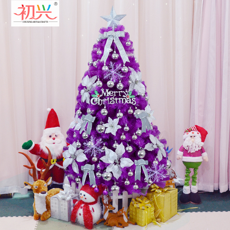 Decoración del hogar del árbol de Navidad púrpura 1.2 / 1.5 / 1.8m paquete de lujo gran centro comercial de hoteles de Navidad