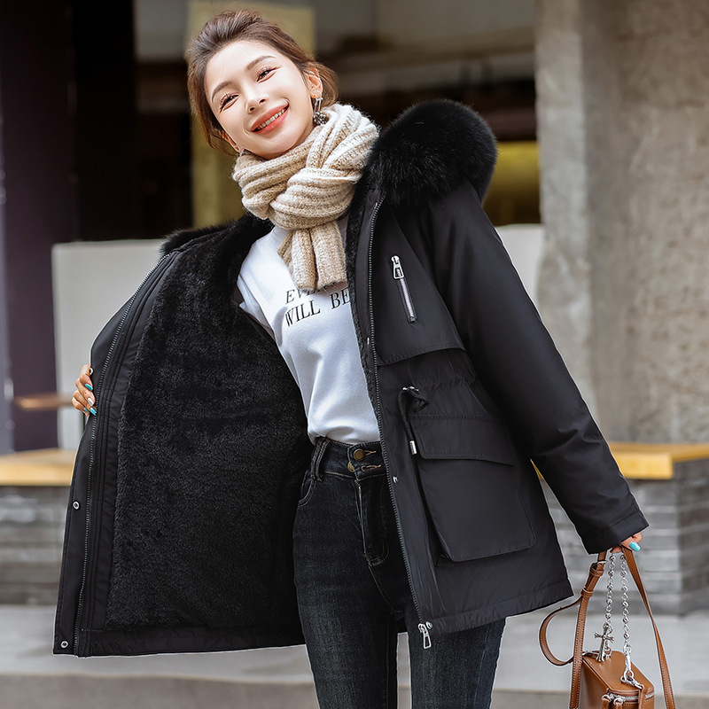 Anti-temporada 2024 nuevo estilo para superar la chaqueta de algodón plumón para mujeres largo estilo coreano chaqueta de algodón suelta chaqueta de invierno