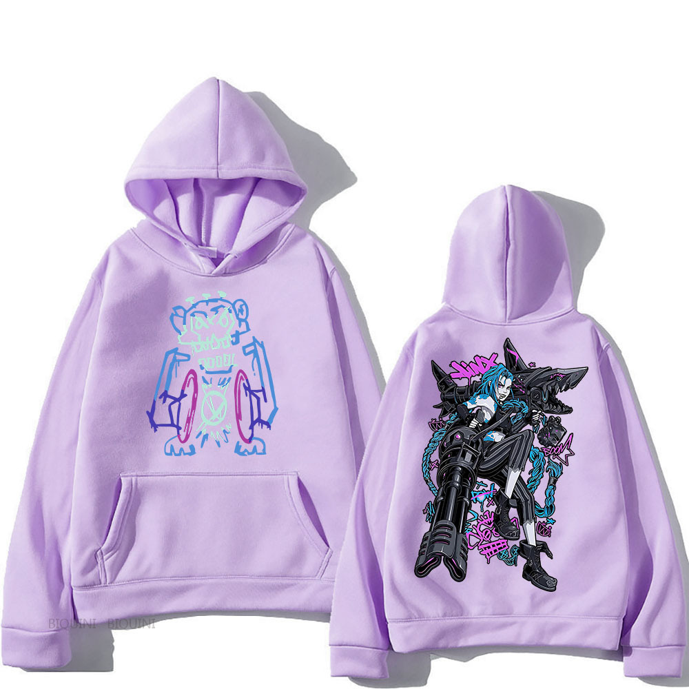 Jinx Arcane Unisex Hooded Cartoon Print Japanese Anime