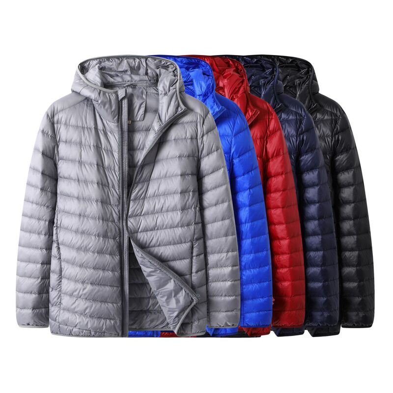 Winter Autumn and Winter down Jacket Men's Short Lightweight Business Trendy Hooded Thickened White Duck down Men's Jacket
