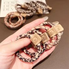 高颜值高弹力小熊豹纹毛巾圈发圈爆款发绳女扎头发毛巾马尾不伤头