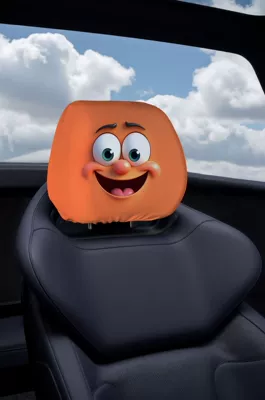 Exaggerated Expression Car Seat Headrest Protective Cover Oil-Proof, Anti-Fouling and Anti-Damage Personalized Seat Pillow Decorative Cover (Universal seat cover) - 01-double-sided-printing-1pc-26cm28cm