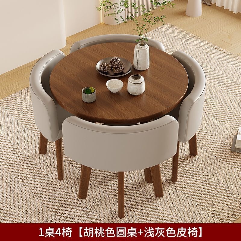Mesa de comedor doméstica simple y moderna, mesa de comedor, mesa de comedor, mesa de comedor, mesa redonda de sala de estar, silla de comedor de almacenamiento completo image 8