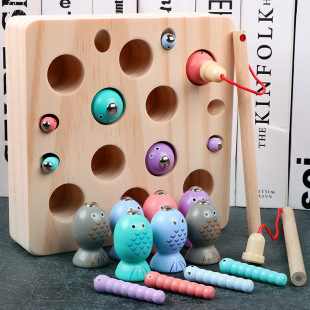 Children 1-2-3 years old baby fishing toys boys and girls magnetic catching bugs puzzle early education building blocks