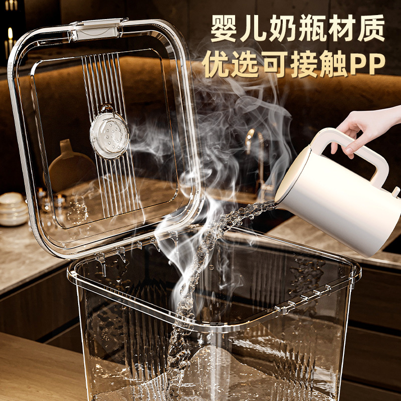 Barril de arroz doméstico 2025 nuevo barril de arroz sellado a prueba de insectos a prueba de humedad granos caja de almacenamiento de harina barril de cara