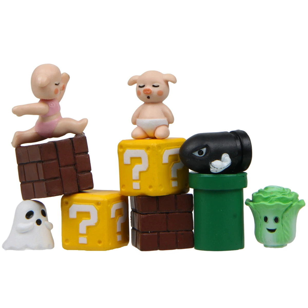 10 моделей свинки Джени 3-го поколения Super Family, родители борются с монстрами и обновляются, чтобы спасти поросят, креативные милые ландшафтные куклы