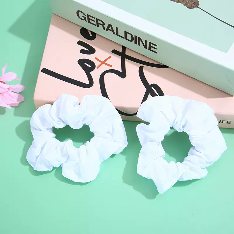 欧美ins热卖纯棉白色大肠打结发圈弹力头绳DIY扎染大肠圈发饰