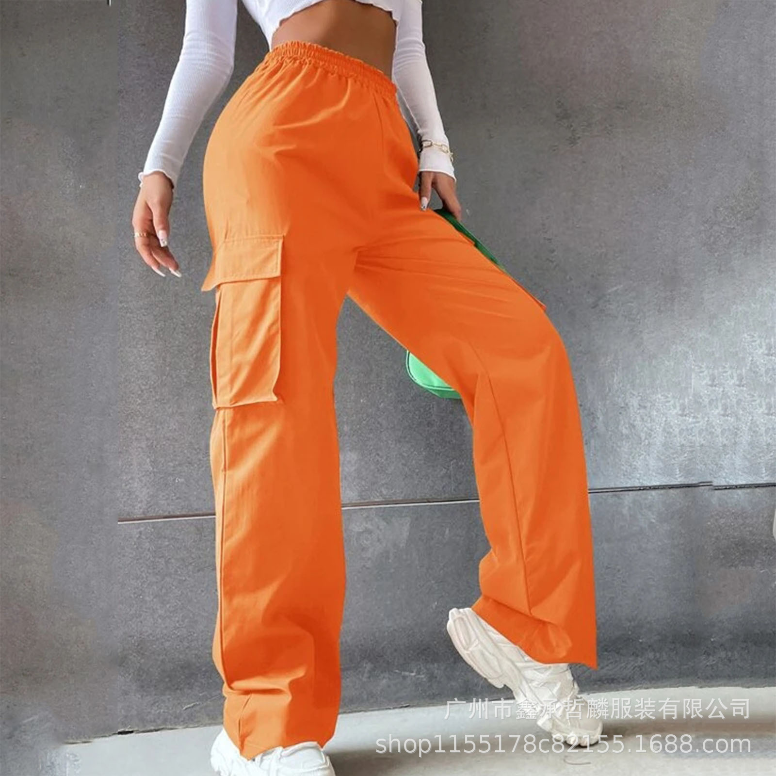 Pantalones de trabajo elegantes y casuales de mujer, de pierna ancha, cintura alta, sin cinturón, rectos y holgados, para 2026 image 13