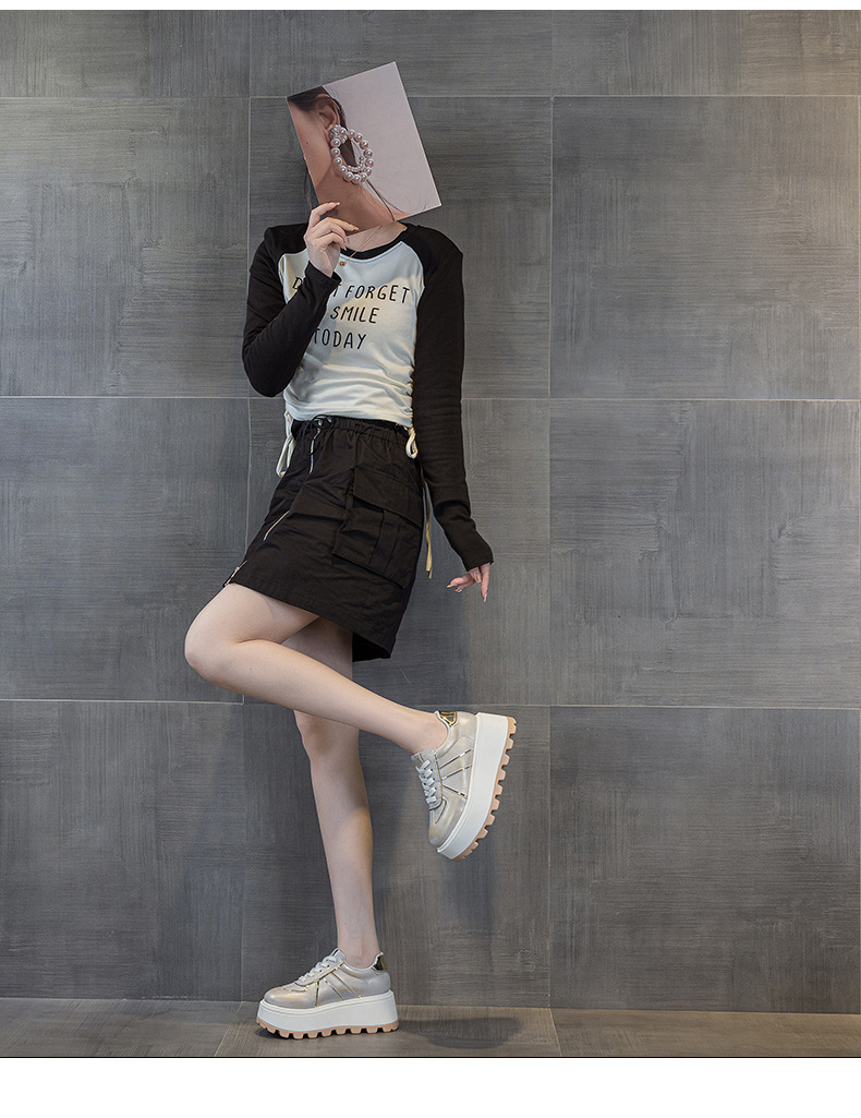 Women's White With Thick Soles And Internal Height Increase, 2026 New Vintage Casual Fashion Sports Comfortable Sneakers_vogvips.com