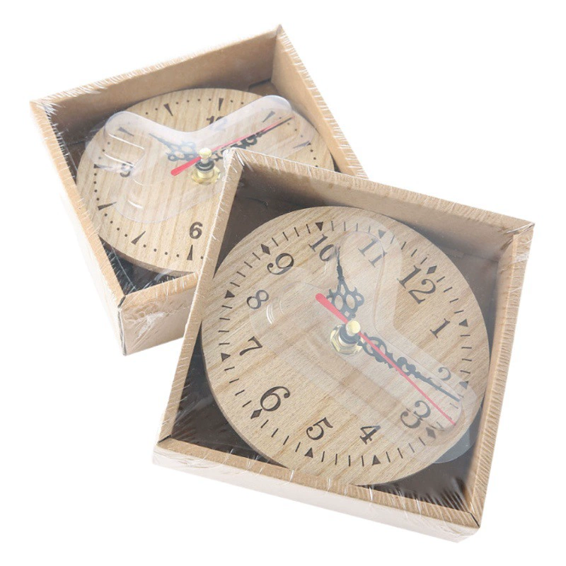 Настольные часы 2023 года в европейском и американском ретро-стиле, круглые, деревянные, маленькие, креативные, в европейском стиле, для дома, с будильником, винтажный декор для дома