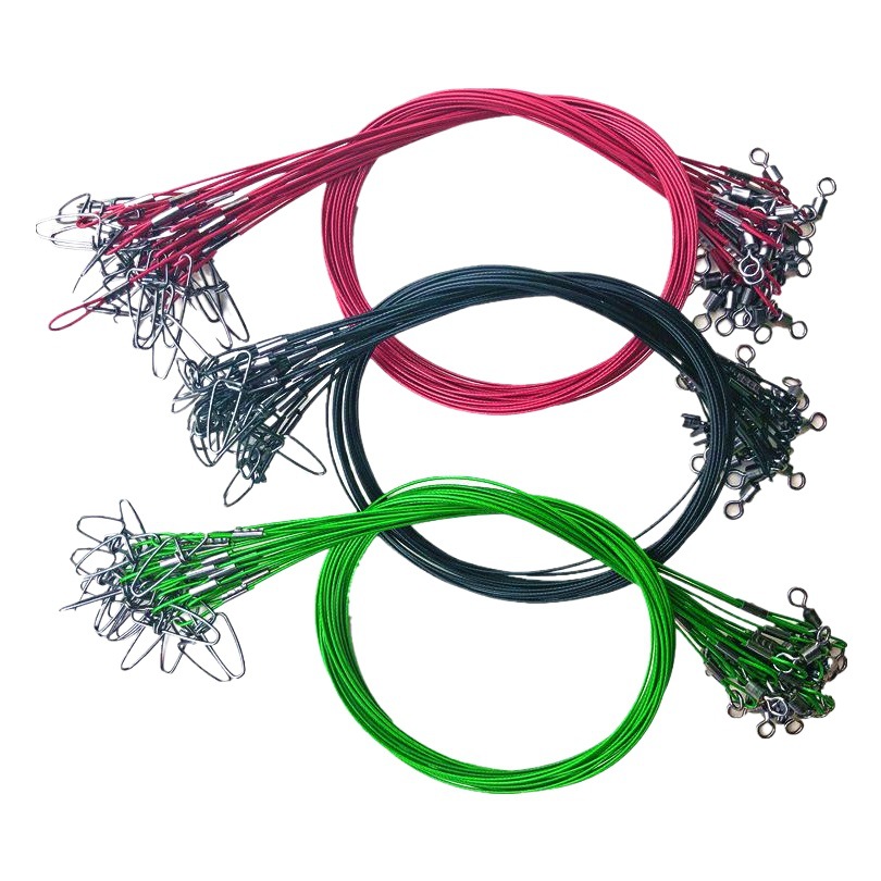 Pesca en el mar gruesa, pesca en barco, alambre de acero, alambre delantero, alambre anti-mordida, accesorios de aparejos de pesca en forma de ocho anillos