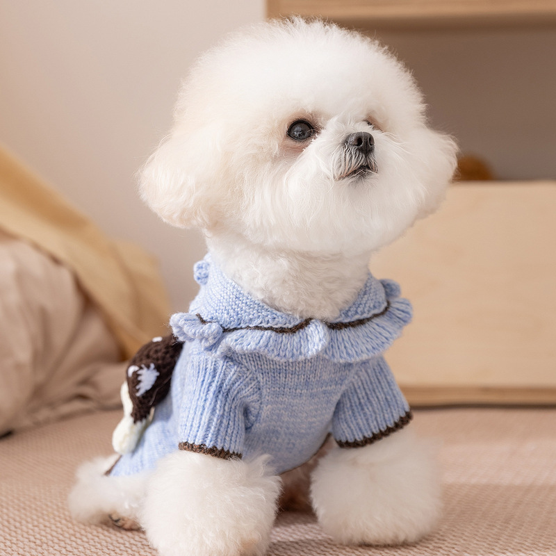 秋冬季新款萌熊星辰暖萌毛衣泰迪中小型犬狗狗针织衫猫咪宠物衣服|undefined