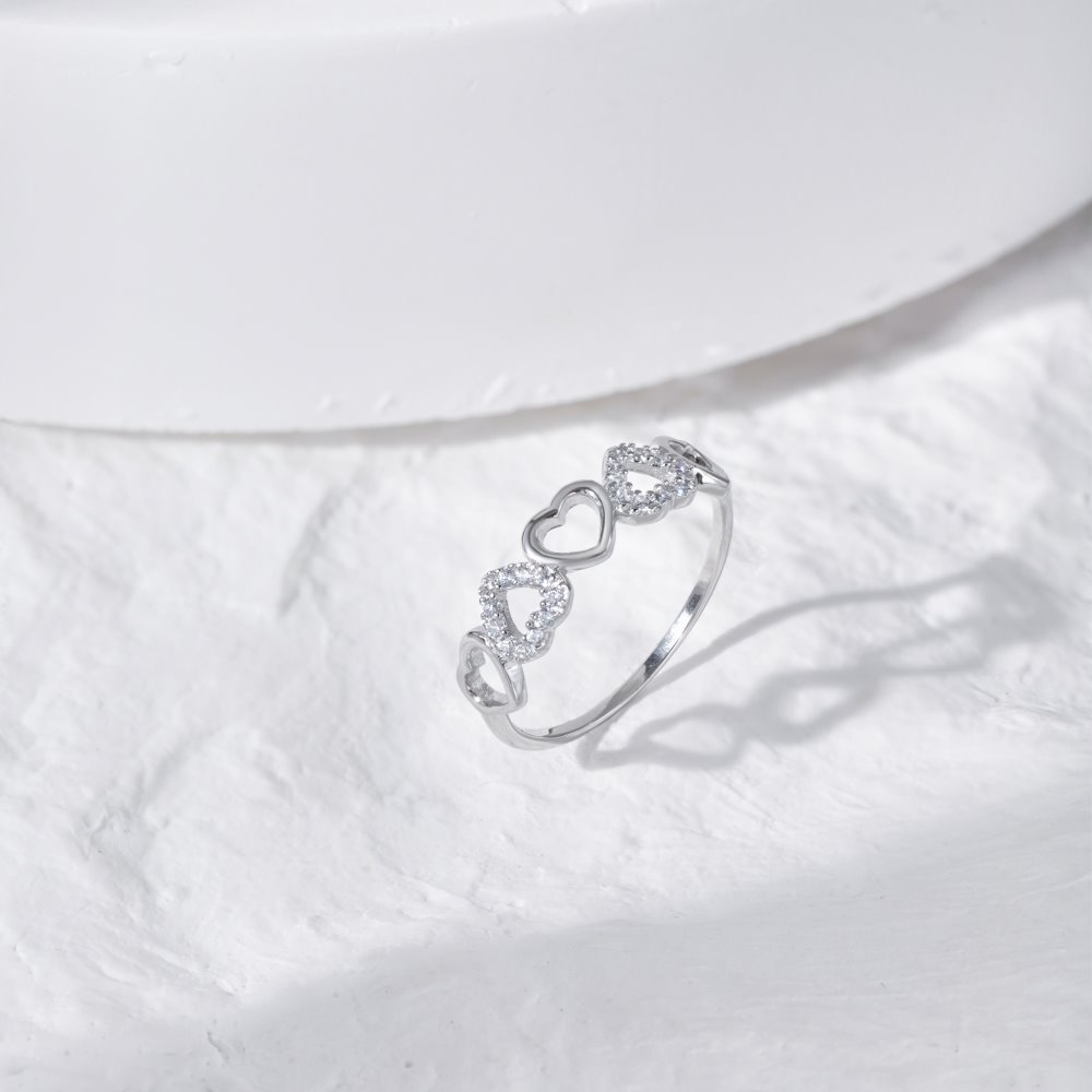 Fashion Geometric Sterling Silver Plating Zircon Rings