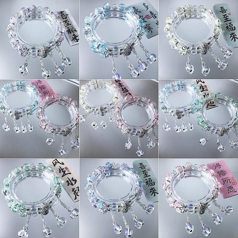 Foreign trade popcorn glass crystal bracelet tassel original design Wen Chuang best selling student hand jewelry in stock wholesale Foreign trade popcorn glass crystal bracelet tassel original design Wen Chuang best selling student hand jewelry in stock wholesale