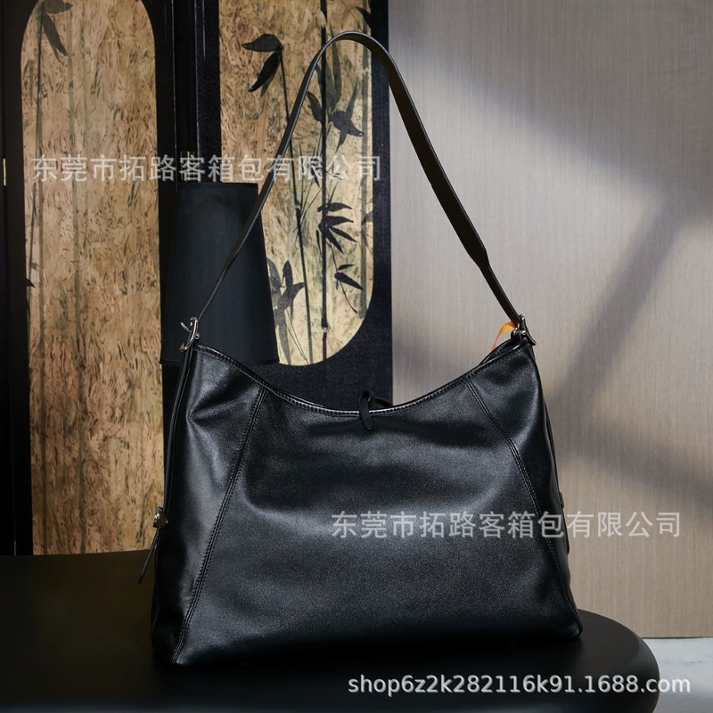 M&LV驴家跨境黑武士中号carryall小羊皮购物袋单肩斜跨托特包大牌|undefined