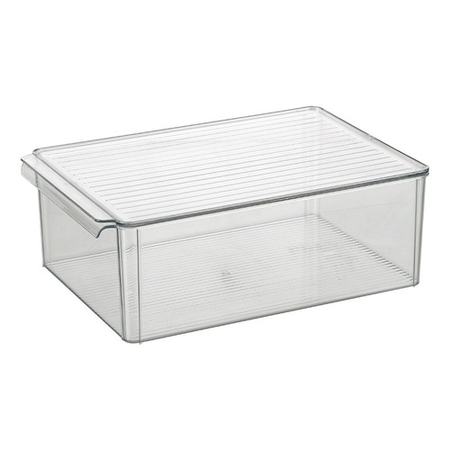 Refrigerator storage box PET fruit and vegetable drawer-type transparent kitchen storage box with lid dust-proof and stackable crisper box