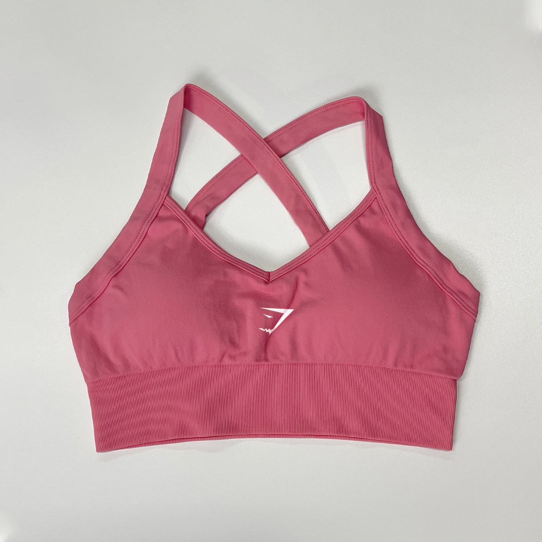 Spot Gymshark Classic Beauty Back Anti-vibración Fitness Cross Sujetador para mujer Ropa interior de secado rápido Ropa de yoga de marca de moda