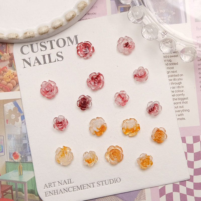 Explosions night rose camellia manicure jewelry diy mixed double color double night manicure jewelry wholesale Explosions night rose camellia manicure jewelry diy mixed double color double night manicure jewelry wholesale