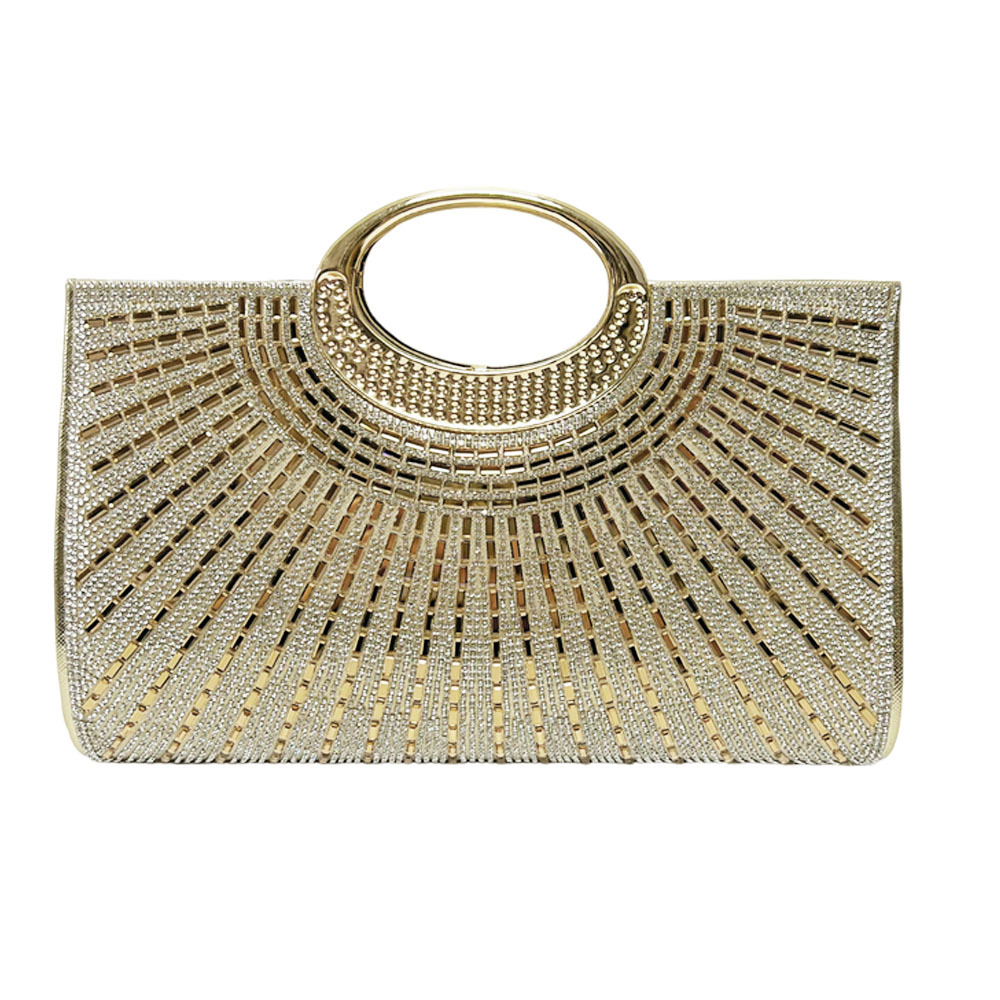 Nuova borsa a mano retrò europea e americana con strass, borsa a catena leggera di lusso per la sera, elegante e alla moda._voghion.com