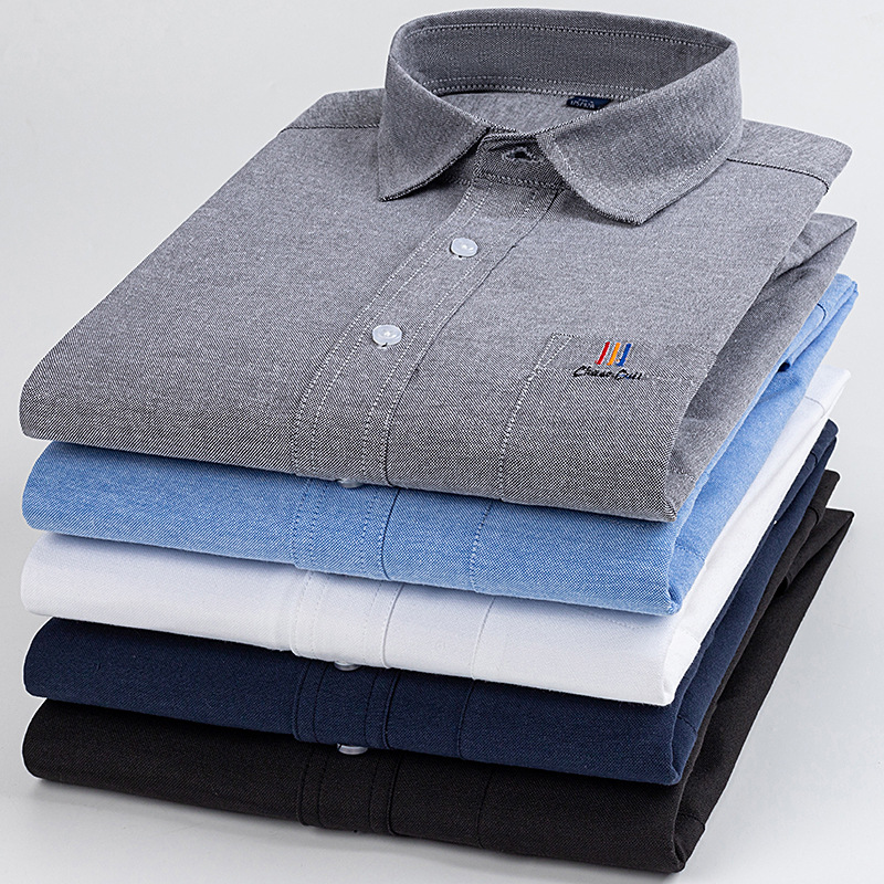 2024 Primăvara și toamna noi mâneci lungi din bumbac Oxford textil Business Casual Slim Fit cămăși la modă pentru bărbați_voghion.com