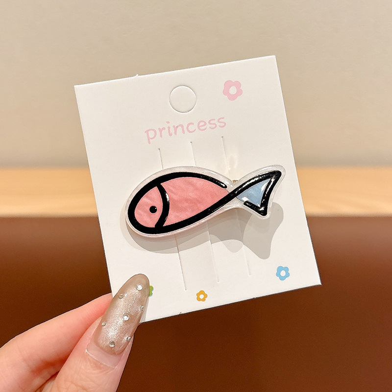 新しいかわいいガーリーハート熱帯魚ヘアピンアセテートアクリルカモノハシクリップ前髪ヘアサイドクリップイン帽子|undefined