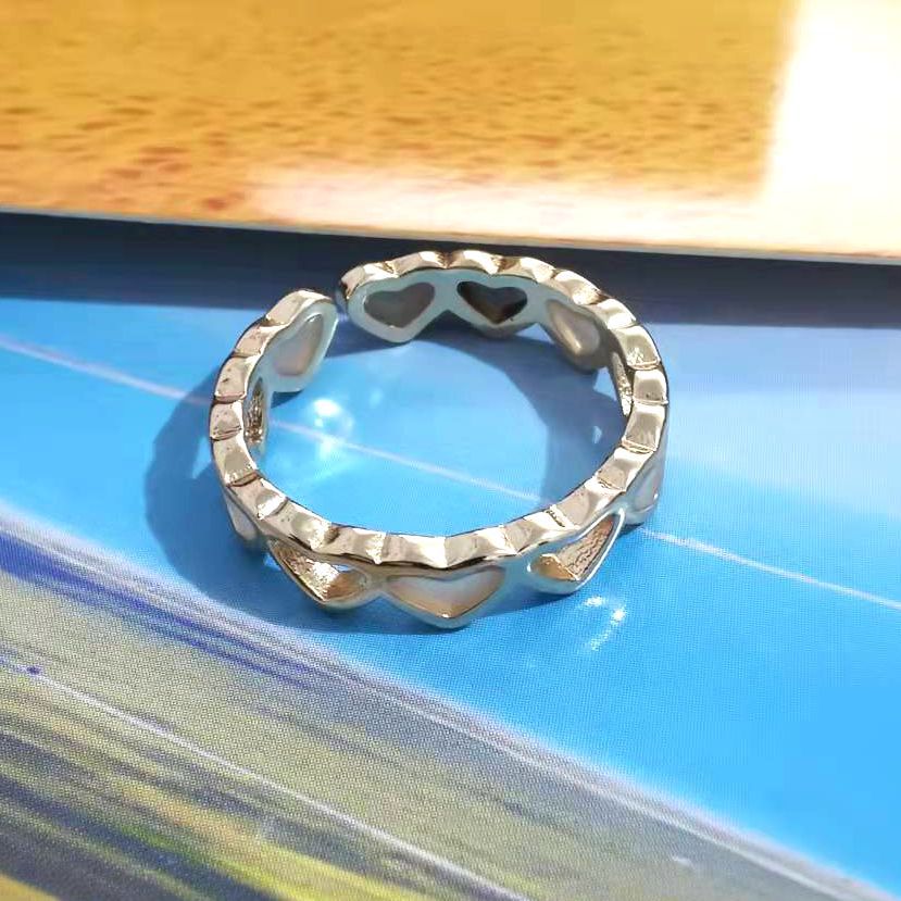 7g Weight Rings Classification Adjustable Ring Size 1 Piece Quantity Daily, Selfie Occasion Alloy Material Heart Shape Pattern Women's Gender Luminous, Plating, Hollow Out Design Cute, Simple Style Style Cute Simple Style Heart Shape Alloy Luminous Plating Hollow Out Women's Rings 1