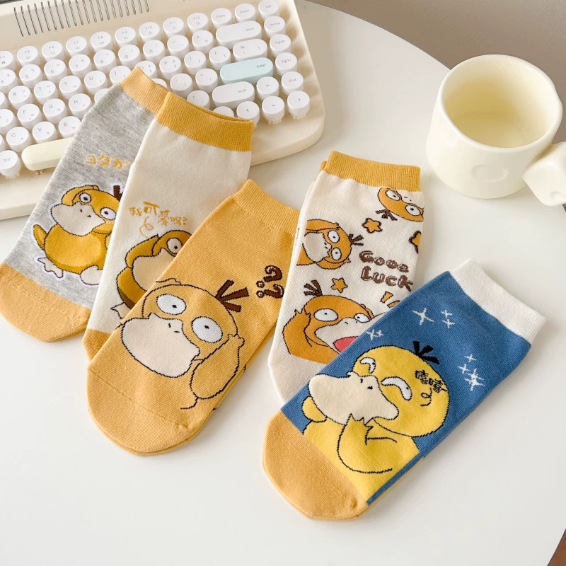Носки-лодочки женские, милый мультяшный Pochacco-стиль, весна/осень, one size, набор 5 цветов
