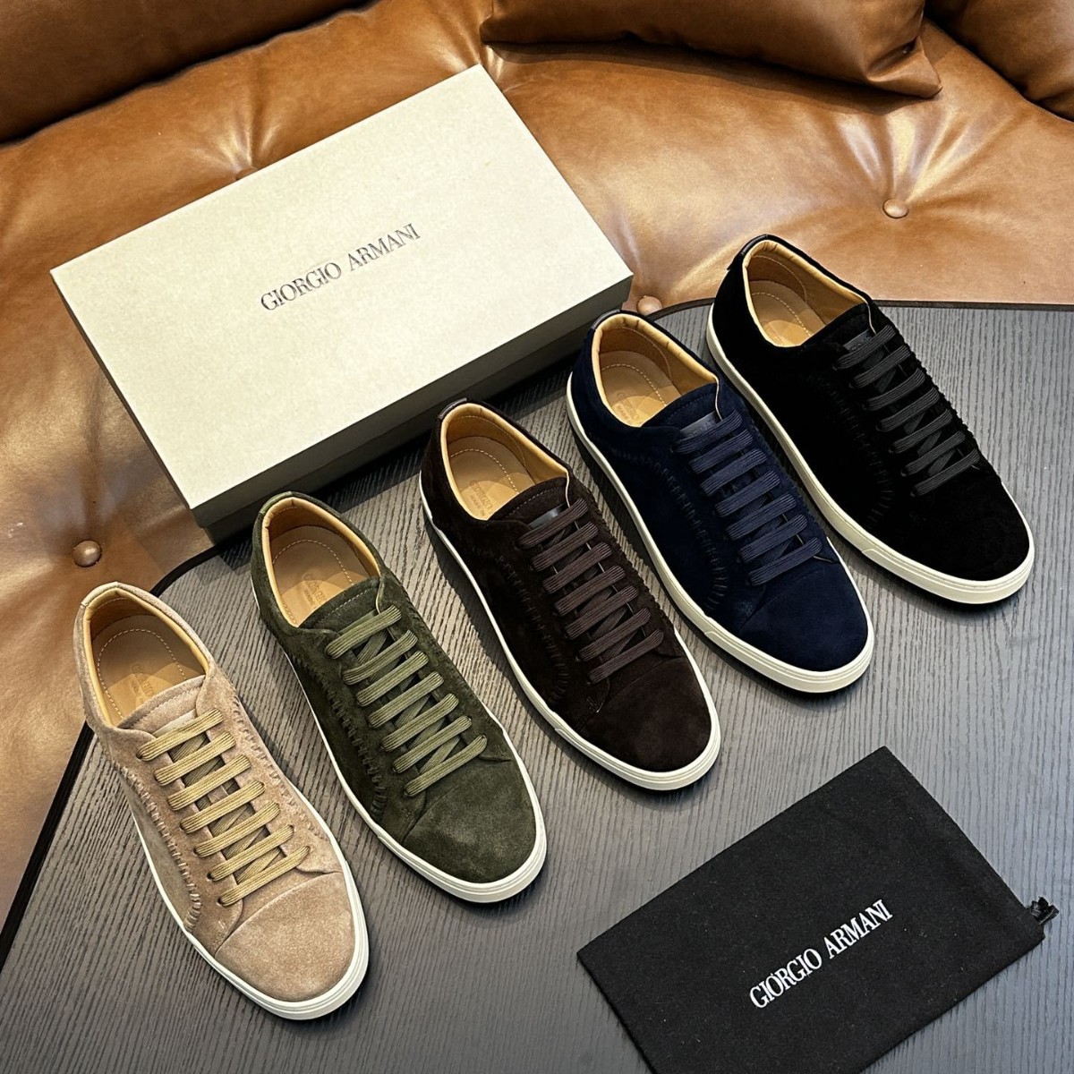European Station 2025 Men's Shoes Trendy Brand Sneakers Genuine Leather Casual Suede Comfortable Breathable Shoes Customizable Am