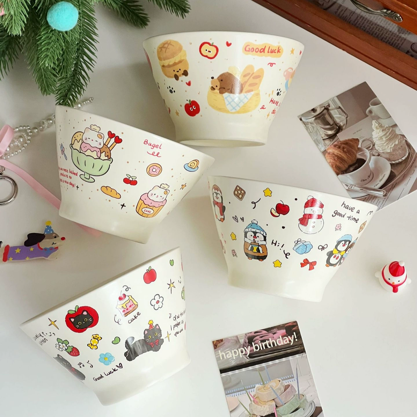 Чашка для десерта высокого класса, кремовый стиль, керамическая миска-шляпка, милый мультяшный детский рисовый пиал, домашняя для завтрака, для овсянки и йогурта