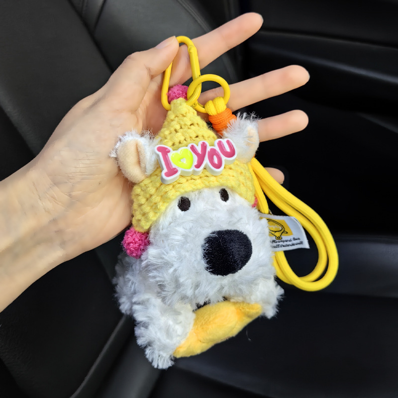 Dibujos animados West Highland peluche bolso colgante colgante celebridad de Internet muñeca llavero llavero muñeca al por mayor
