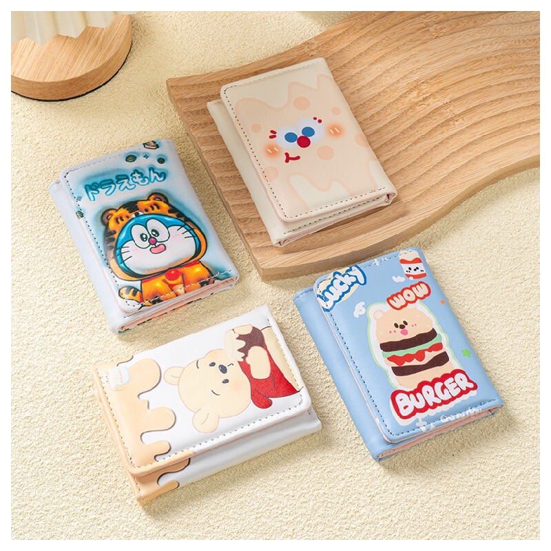 Cute Winnie the Pooh Cartoon Card Holder Female Personality Niche Large Capacity Convenient Ultra-Thin Compact Driving Document Coin Purse