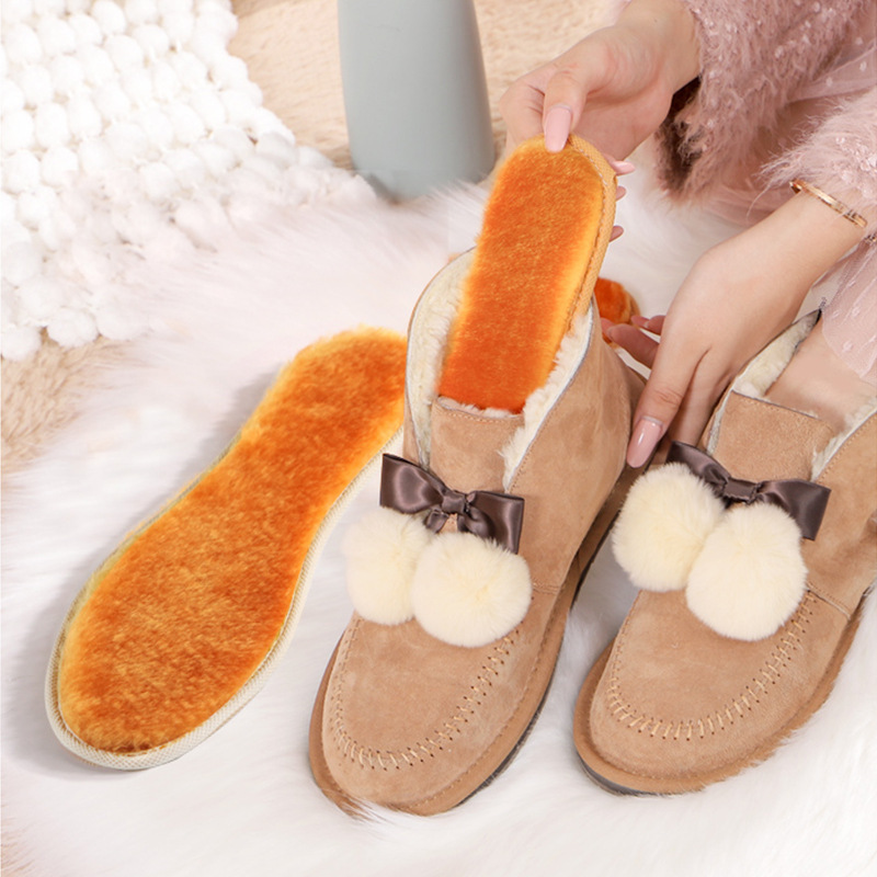 Footprint Premium Winter fleece-lined Thickened Gold Velvet Warm Insole Sweat Absorbing Breathable Deodorant Cotton Pad Sports Shock Absorbing