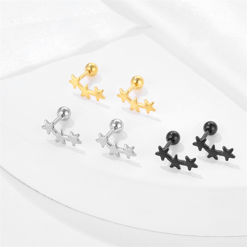 9g Weight 1 Piece Elegant Geometric Plating Stainless Steel Ear Studs