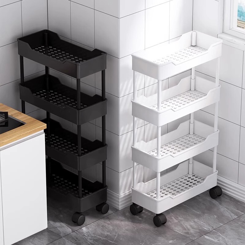 Cross-border Supply Mobile Gap Storage Rack Floor Multi-layer Kitchen Gap Trolley Refrigerator Side Sundries Storage Rack