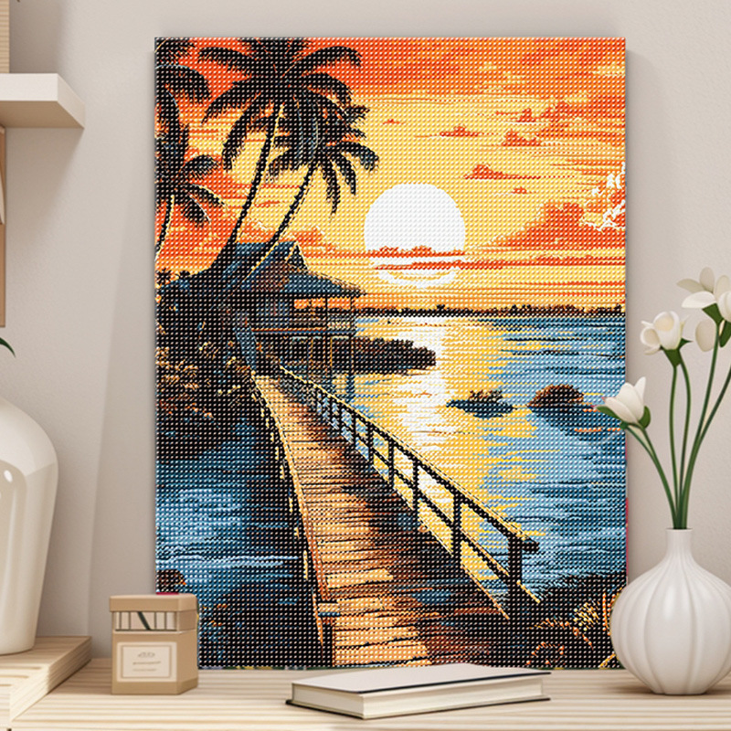 40*50 nueva serie de paisajes de animación transfronteriza pintura de diamantes niños adultos hechos a mano DIY con marco de pintura de diamantes en stock