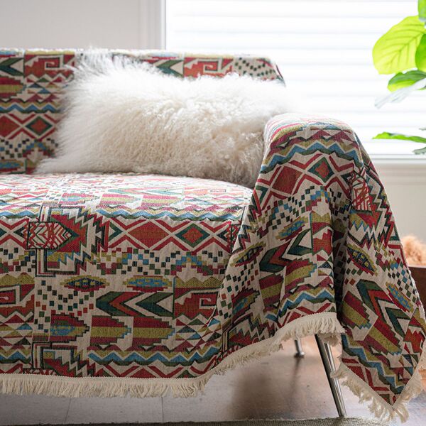 Yimanqiyun one-piece sofa towel prevent cat scratching red festive…