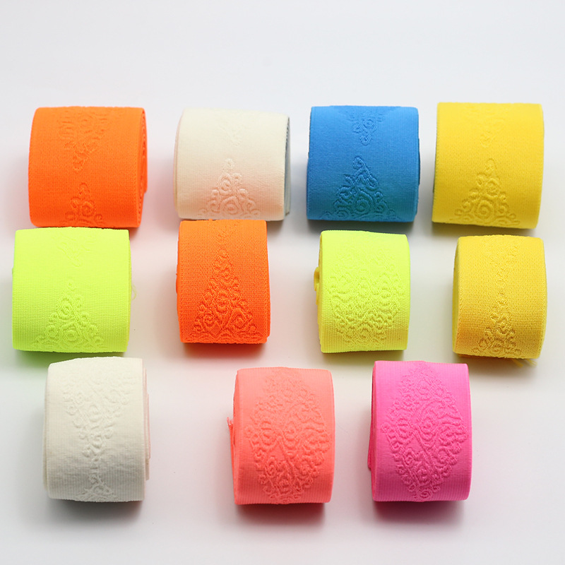 浮花菱形彩色弹力松紧带裤子封腰带宽橡皮筋扁松紧辅料橡筋裤腰带