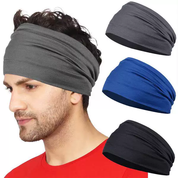 Sports Headband for Men, Fitness, Autumn and Winter, Sweat-Absorbing, Wide Headband, Running, Anti-Sweat Headscarf, Headgear, Hairband, Hair Accessory, Head Hoop