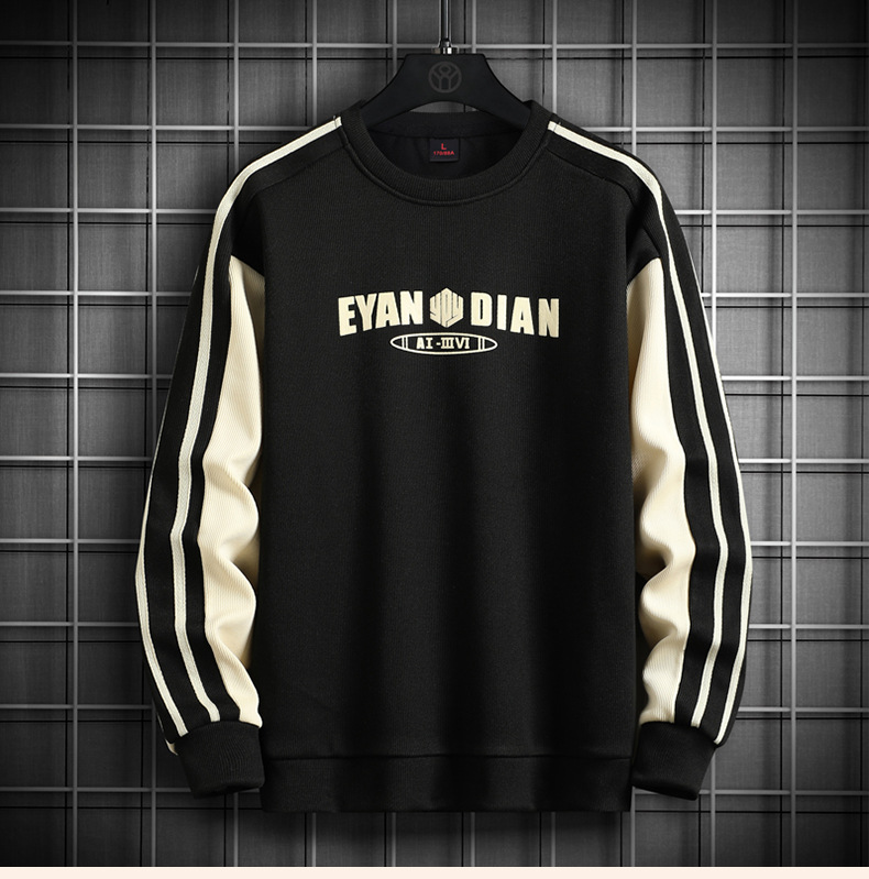 Sweatshirt 2024 autumn new versatile Korean version trendy long sleeved t-shirt plus size M-8XL base shirt men's top_voghion.com