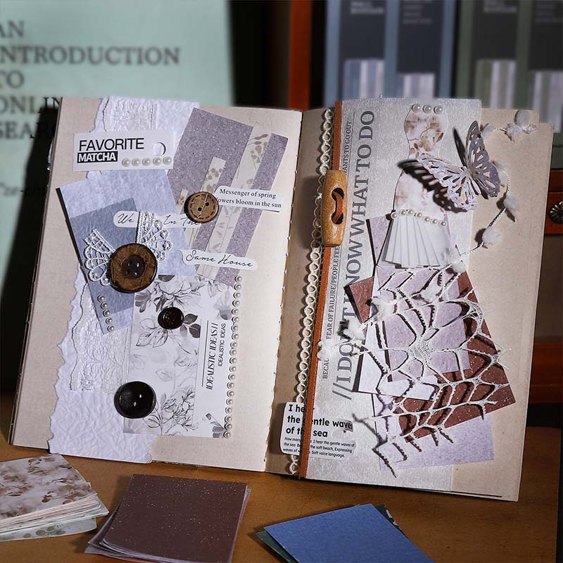 Ketchup Girl Material de papel especial Juego de libros pequeños Serie de estanterías pequeñas Papel de material de cuenta manual creativo de forma especial