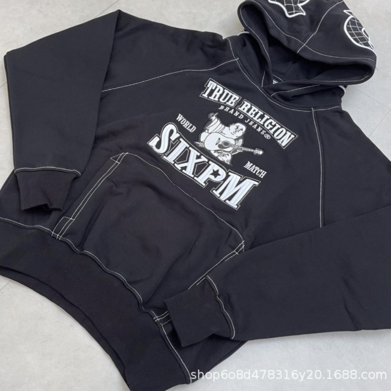 新商品の全刺繍アメリカのレトロな青春の潮流は外にファッションのファスナーを着て帽子の衛衣のスーツまでやせている国の潮を現します。|undefined
