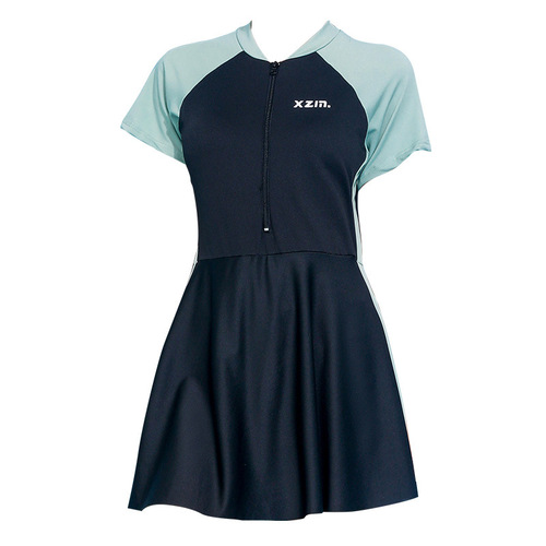 Plus-size women's conservative belly-hiding, slimming one-piece swimsuit for swimming and hot springs, swimsuit factory women's clothing