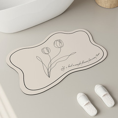 Cream wind diatom mud bathroom floor mats home bathroom entrance anti-slip mat toilet door water-absorbent quick-drying foot mats