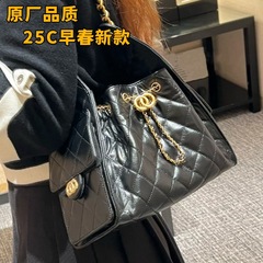 元工場の皮の小香25cは縄のバケツを引き出して復古の菱格のhoboのわきの下の包みの片肩の手提げのヒッピーの包みの女性を包みます。