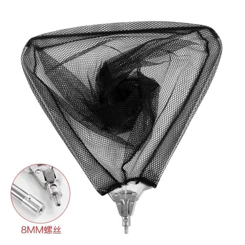 Wholesale folding and detachable solid triangular net copy head stainless steel one-piece net copy pole retractable positioning fishing net