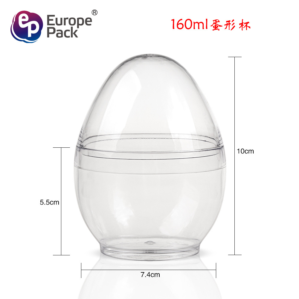 Copa de mousse desechable Taza de postre PS Taza de plástico Taza de pudín Taza redonda de punto de fábrica Taza cuadrada